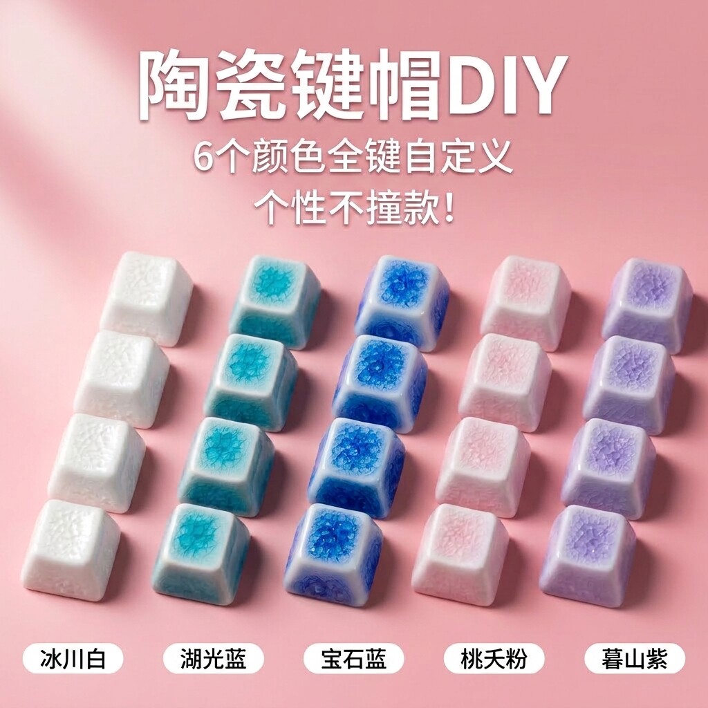 小方大境冰裂纹陶瓷键帽性价比高图片