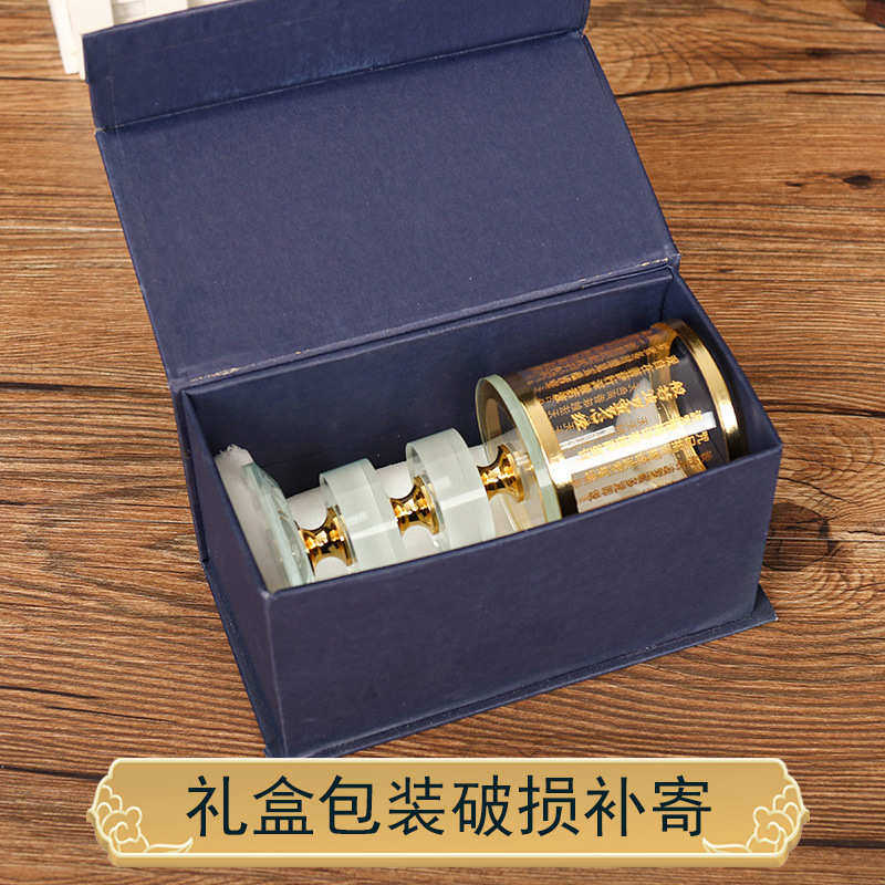 大悲咒水晶莲花酥油灯座带前单个罩灯家用架供佛烛台佛灯摆件防风