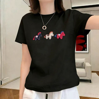 正肩白色纯棉短袖T恤女夏