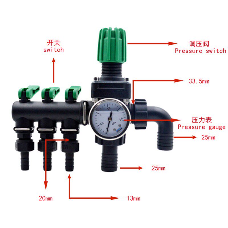 农用喷雾器打药机开关三路控制阀分水器高压分流稳压回水阀止水阀