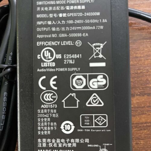 GPE072D-240300W电源适配器24V3000mA 72W充电器24V3A 六针6芯