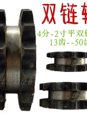 6分平双链轮12A-2节距19.05双排链条配套双齿轮630双牙轮双平牙盘