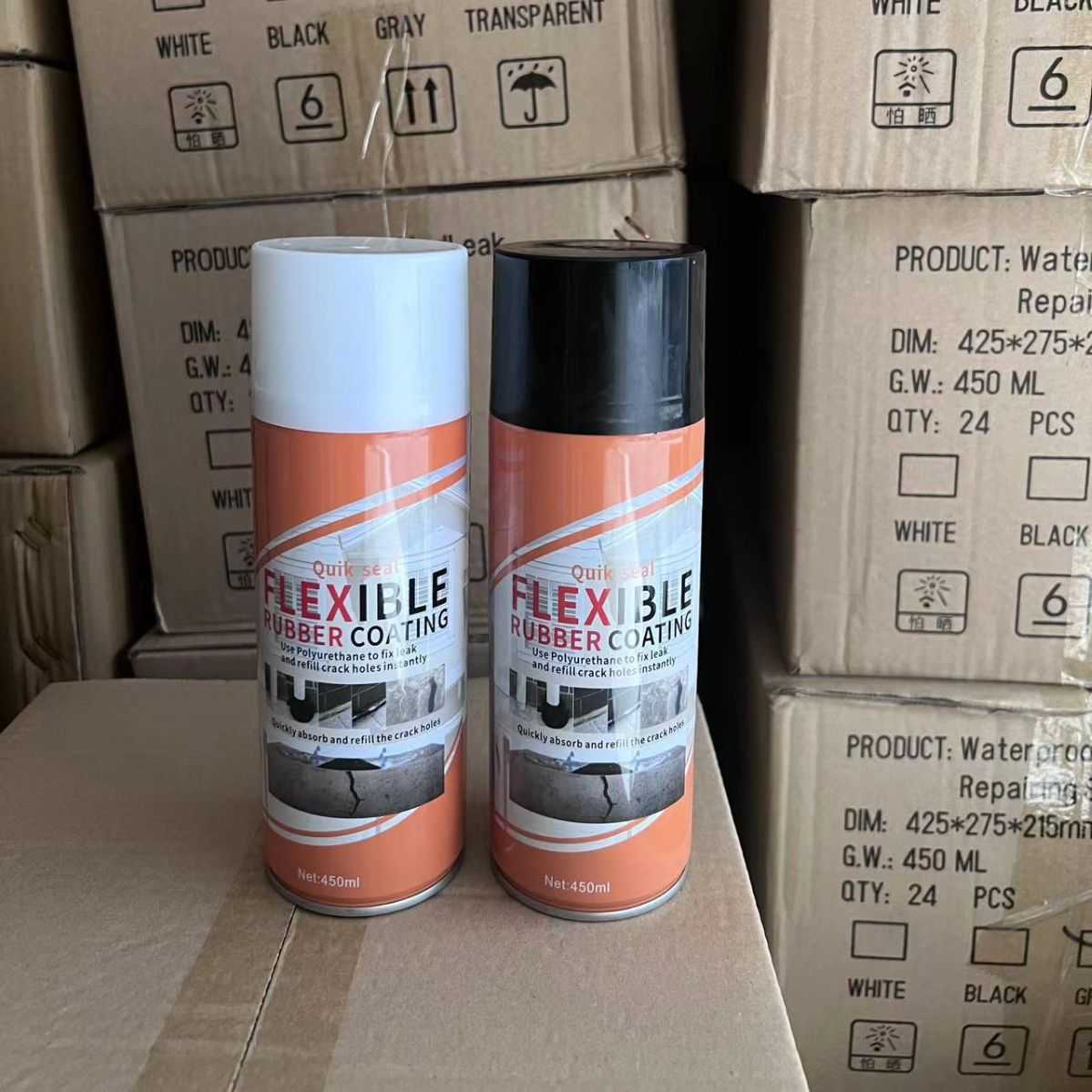 英文450ML防水补漏喷剂屋顶喷雾自喷式防漏神器堵漏涂料