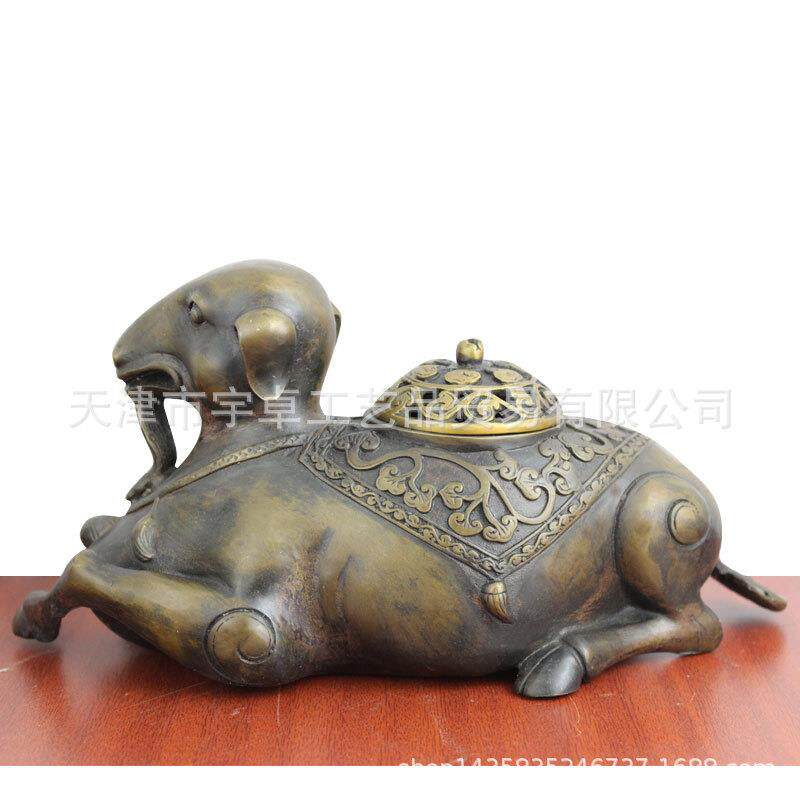 宇卓铜器  纯铜黄铜香炉铜羊香炉 熏香炉工艺品 摆件