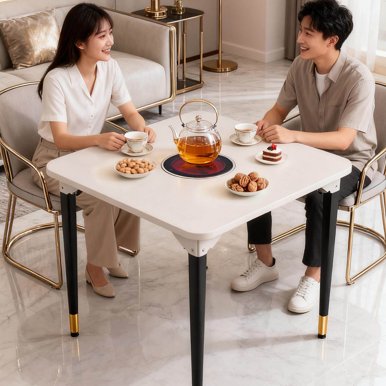 JRZDZ-252火025新款折叠电暖桌取器火锅桌四烤面火桌多功能电暖暖