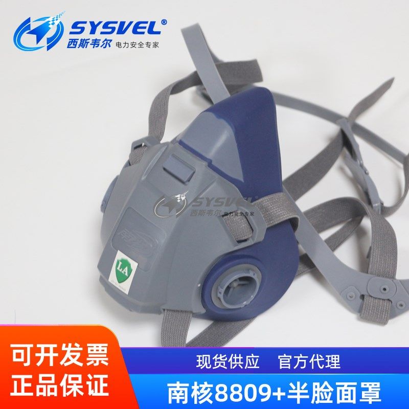 南核半脸防毒面具消毒防烟面罩喷漆用防尘防放毒喷涂过滤式8809+