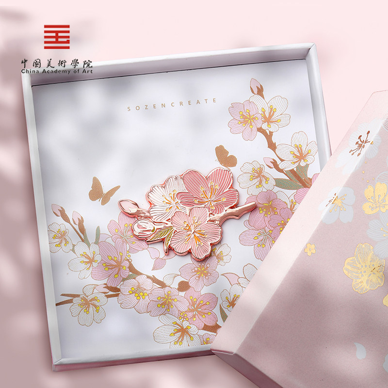 中国美术学院文创桃花胸针春天国风送闺蜜朋友饰品别针生日小礼物