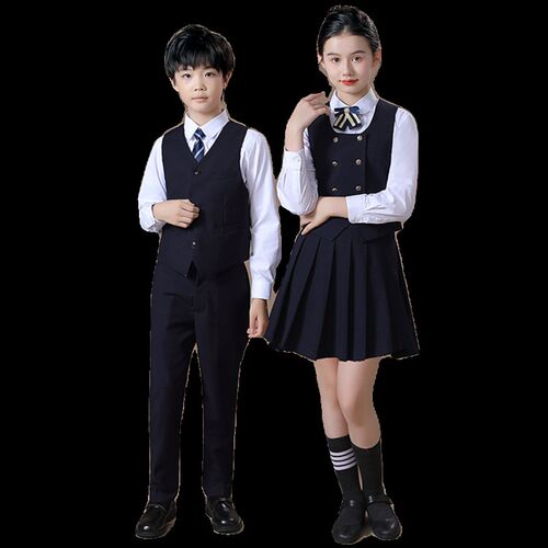 儿童大合唱演出服中小学生朗诵比赛服装学院风女童套装演讲礼服男