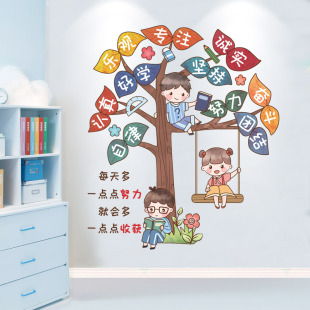中小学班级文化墙图书角墙贴纸教室布置装饰阅读区幼儿园环创贴画