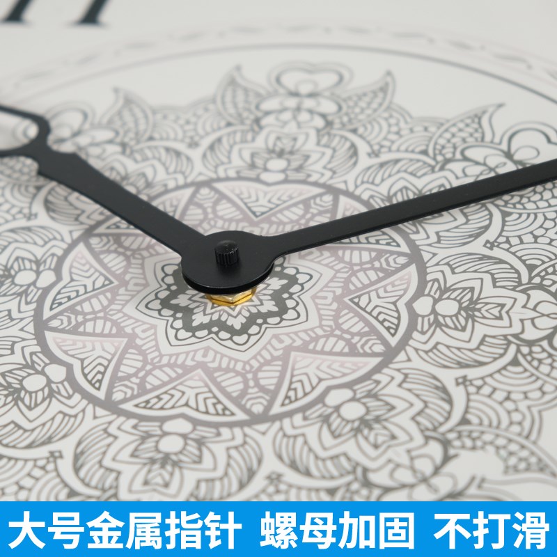 TQJ大号实木简约装饰壁挂钟客厅酒店大堂挂墙静音时钟时尚石英表