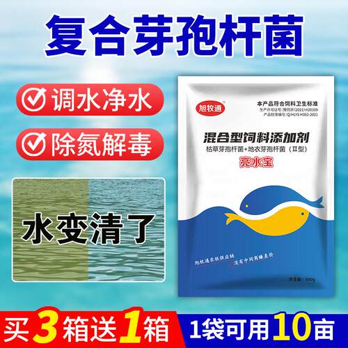 旭牧通亮水宝复合枯草芽孢杆菌鱼虾蟹塘分解氨氮残饵净水调水解毒