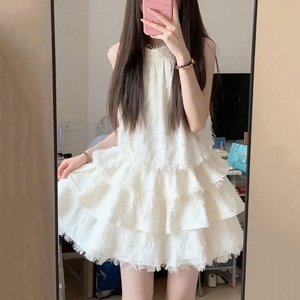 富家千金甜美小香风连衣裙女夏季独特漂亮公主蛋糕裙绝美蓬蓬裙子