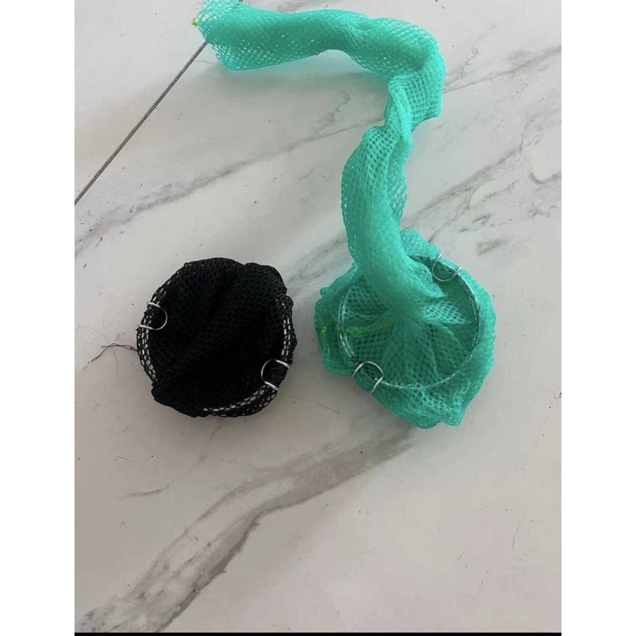 无结网布简易折叠鱼篓鱼篓网兜鱼护布袋带圈口绳款折叠黄鳝笼