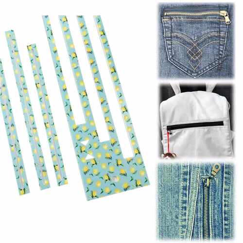 创意拉链口袋模板Zipper pocket template柠檬拉链测量尺子