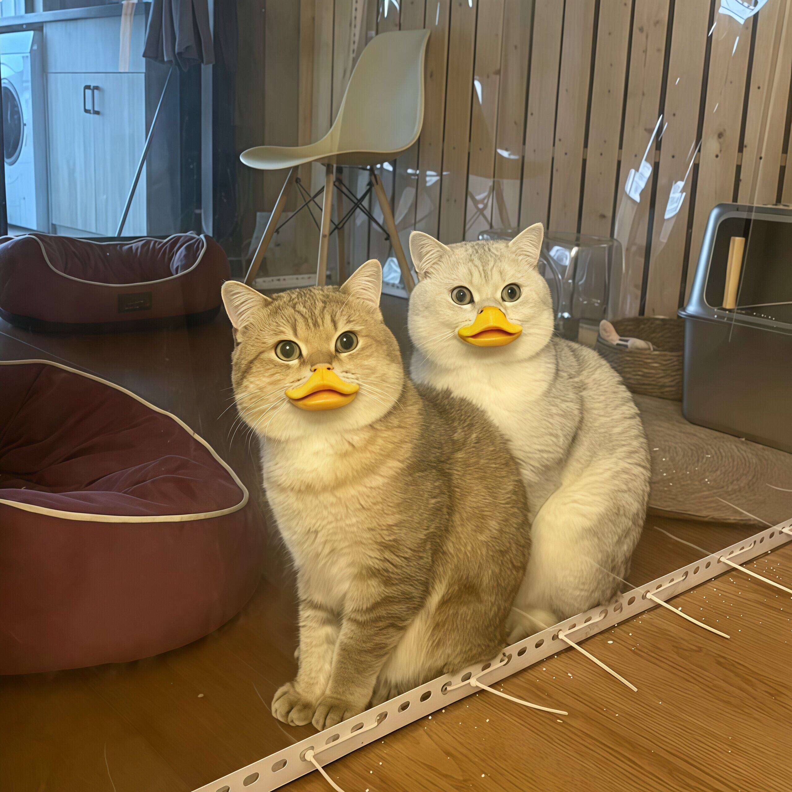 鸭嘴猫小黄鸭猫咪嘴套扁嘴鸭子宠物面罩趣味猫咪拍照出片神器可爱