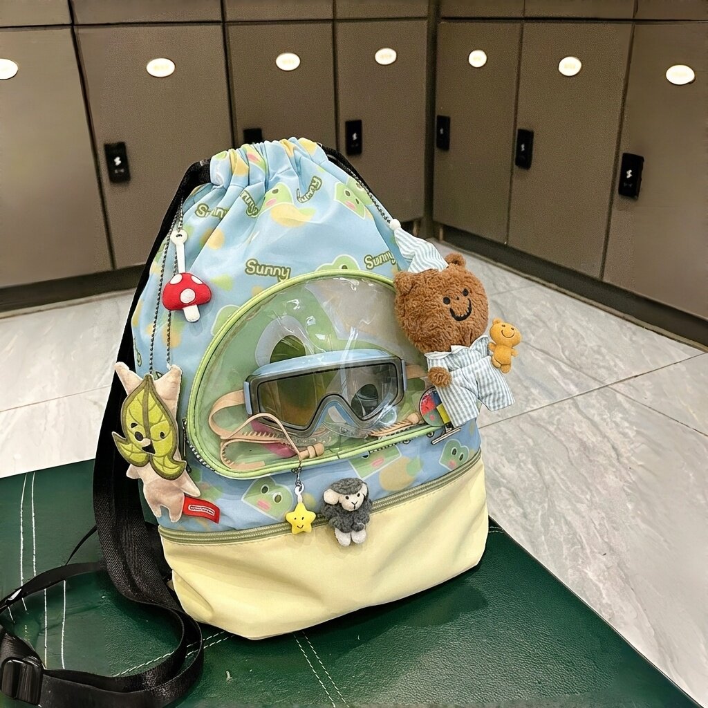 卡通游泳包双肩干湿分离儿童游泳收纳包防水大容量户外健身运动包