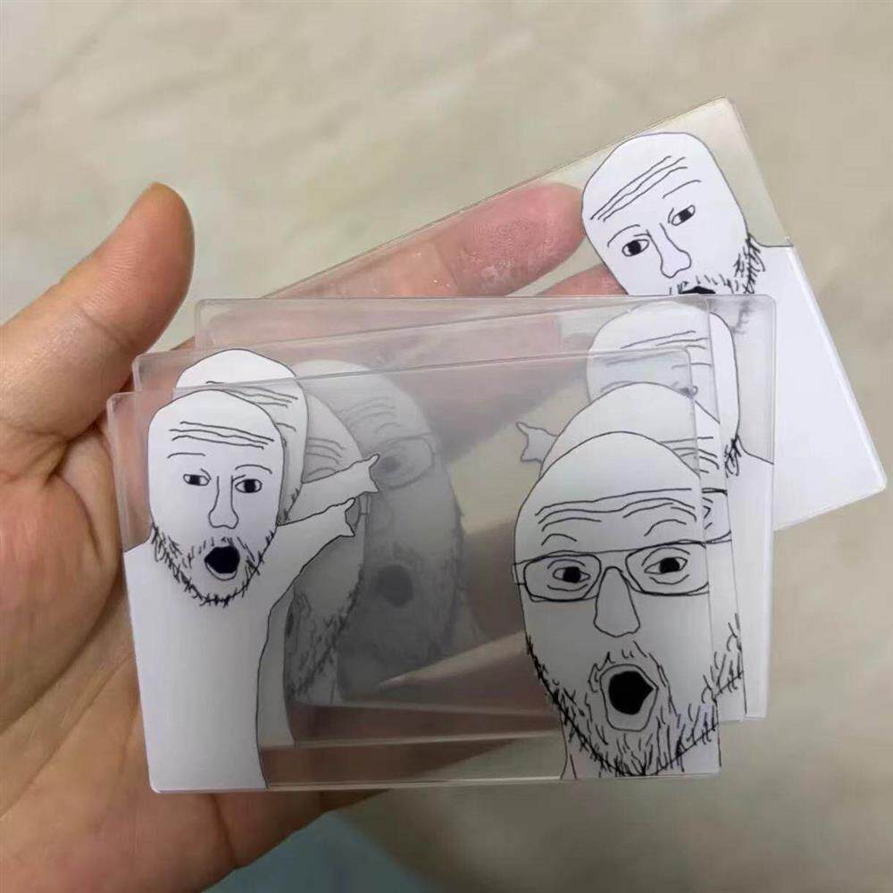 抽象原始人meme创意趣味压克力书签透卡拍照旅游打卡收藏送礼收藏
