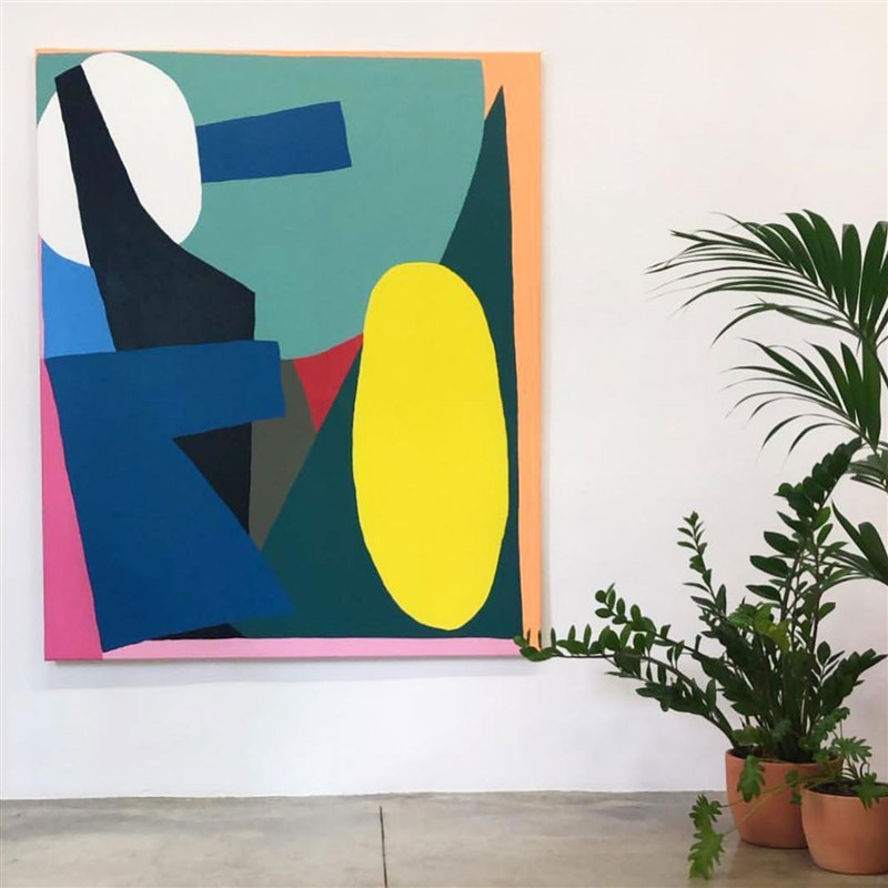 网红抽象色块装饰画客厅背创景墙大幅术意壁画样板间艺挂画