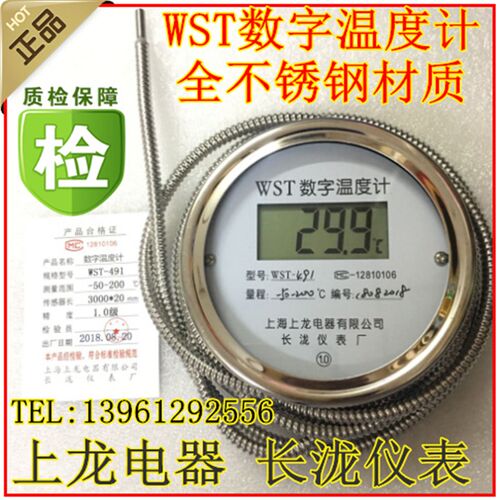 数显温度计带线探头WST/DTM491高精度耐酸防水数字水温表上龙长泷