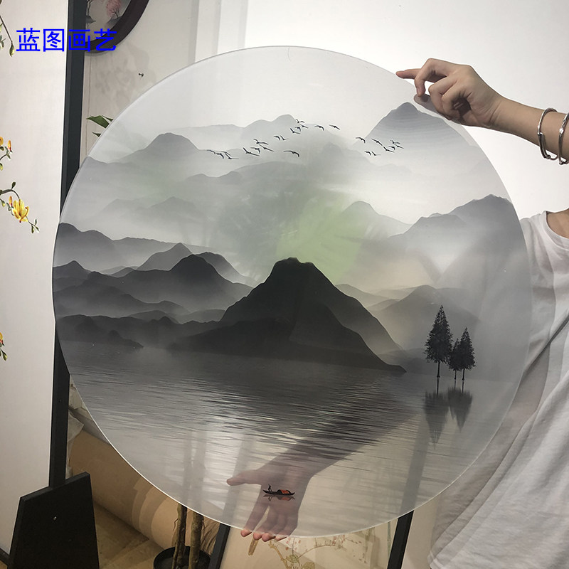 定制双面半透明有机玻璃亚克力印刷画心 屏风隔断广告灯箱软装修