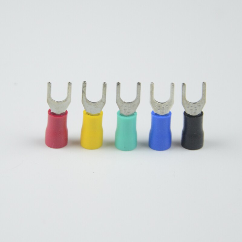 U型冷压接线端子SV5.5-8 叉形预绝缘端头纯铜镀锡线耳插头500个