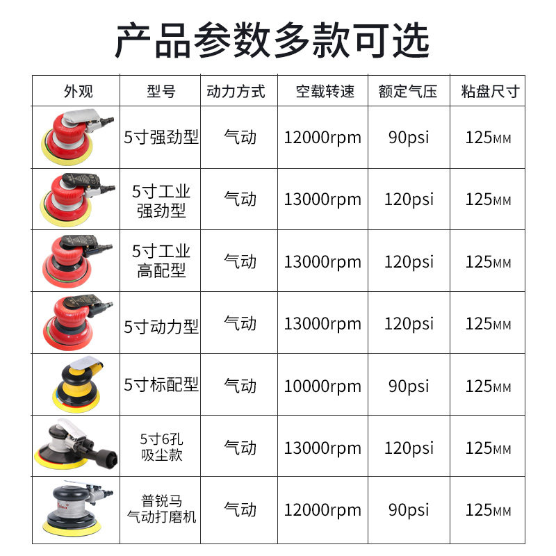 驰甬牌气动工具大全木工汽车漆面研磨打蜡亚克力大理石抛光打磨机