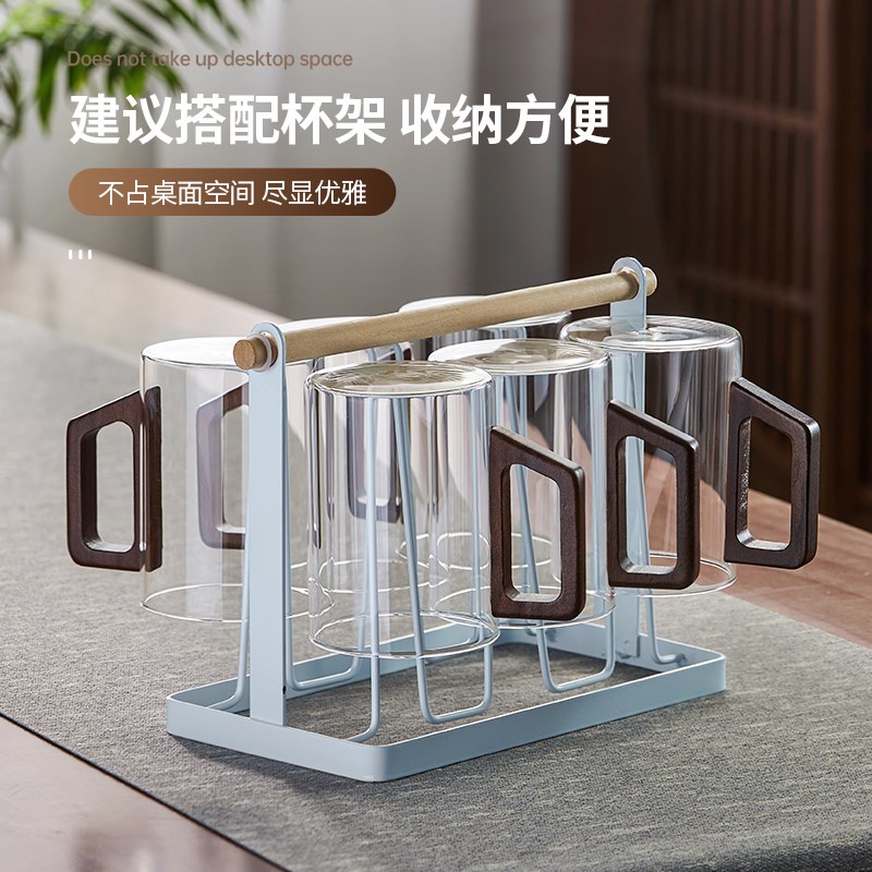玻璃杯家用耐高温高级感轻奢泡茶杯套装待客喝水杯子水壶客厅杯具