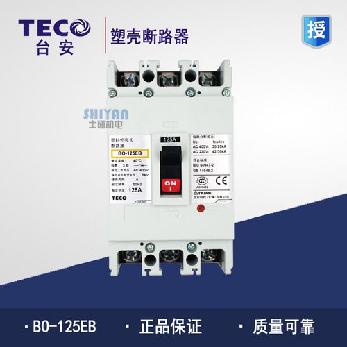 原装正品 台安东元Teco 塑壳断路器 BO-125EB 3P 125A 假一赔十