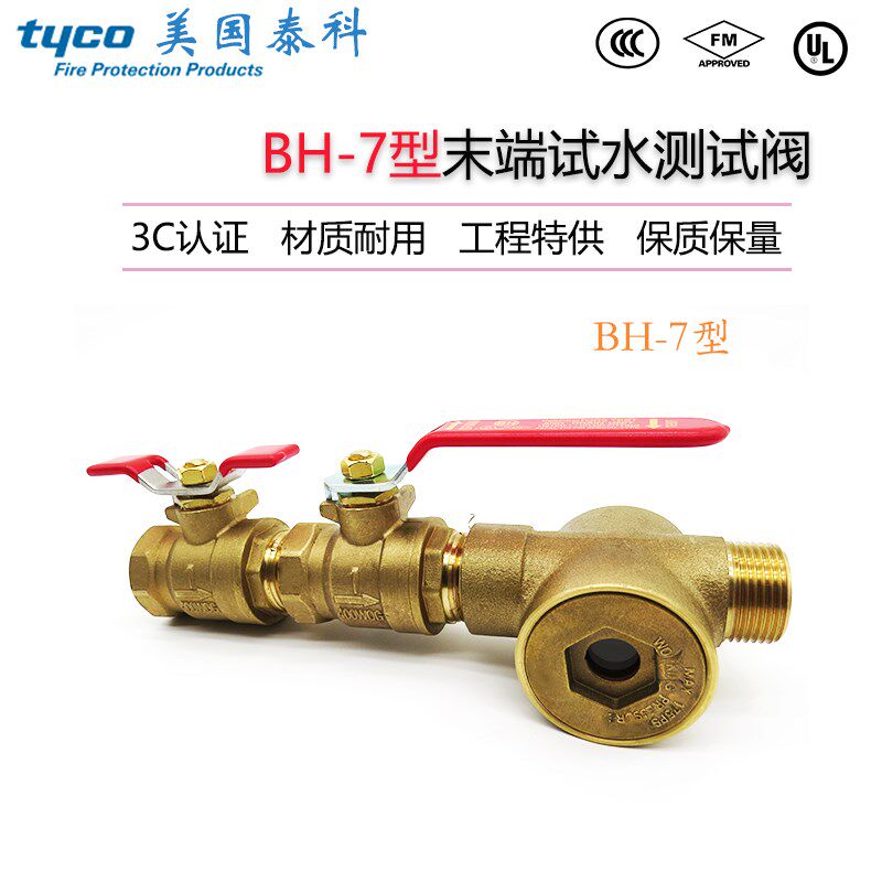 泰科末端试水装置BH-7带视窗末端试水装置测试阀DN25-DN50 FM认证