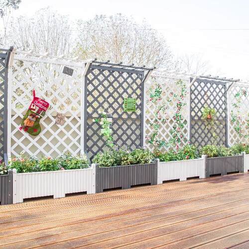 户外庭防腐木花阳落地网格爬486藤架台网红装箱饰院室外隔断花架