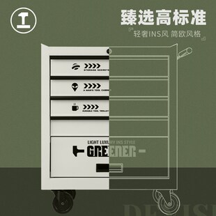 GREEbNER收纳车工业风工具柜子小推车咖啡厅画材多功能移动置物架