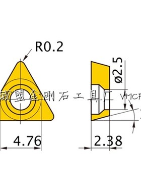 腾鑫金刚石刀片TPGH080204/TPGB/TPGT080202/08 PCD/CBN铝用高亮
