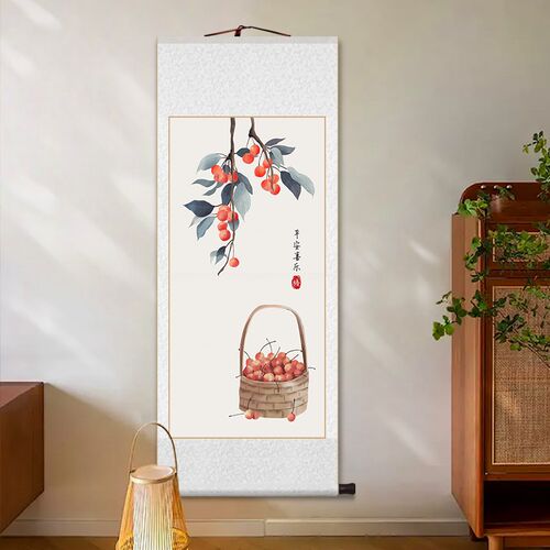柿柿如意柿子挂画新中式r客厅书房茶室装饰画酒馆民宿民俗吉祥壁