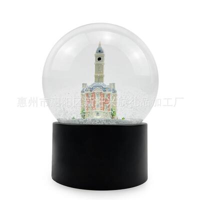 雪花球家城市建筑纪念品XH62261 树脂水晶球件礼品居个性摆纪念花