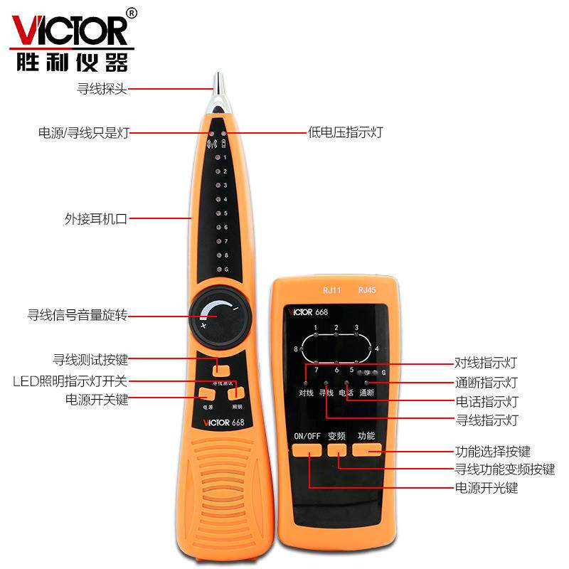 线胜利仪器 VC668仪 寻线仪 网线寻线 寻 电话器线查Victor/线仪