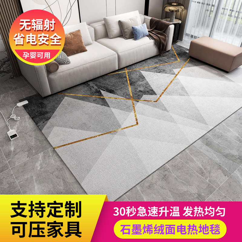 石墨烯电热地毯家用客厅地暖垫电加热垫移动双人地热垫暖脚垫定制