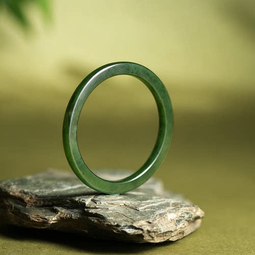 鑫浩矿业冰种绿玉方条手镯正品