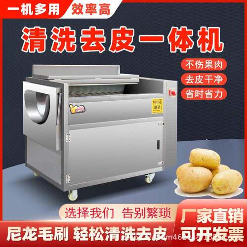 全自动土豆清洗去皮机商用红薯萝卜芋头莲藕生姜蚝猪蹄清洗脱皮机