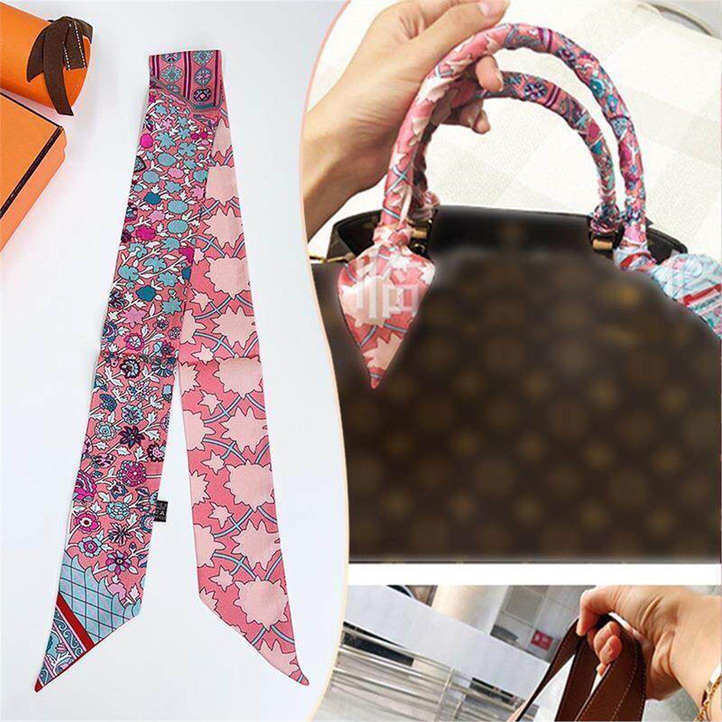LV&GEDETE 丝巾绑包丝带缠手柄小邮差包贝壳包长条化妆包飘带车挂