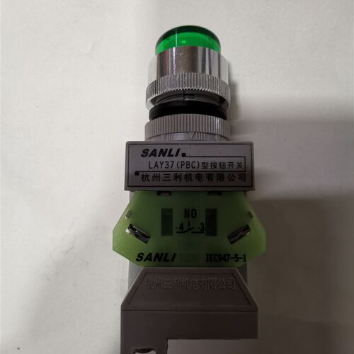 杭州三利LAY37(PBC)-P型 E型自复位带灯按钮开关220v LED红绿