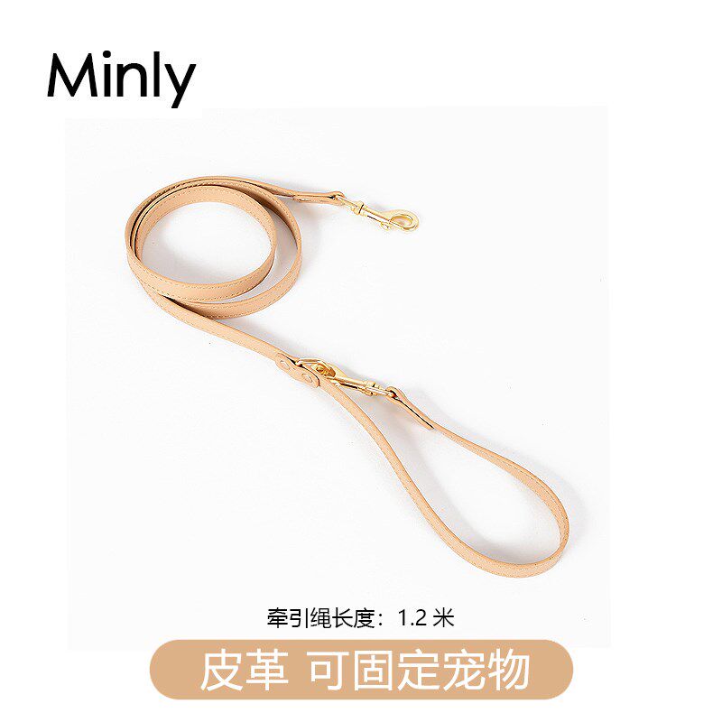 狗绳牵引绳小型犬皮质单独绳子防缠绕夏季外出比熊柴犬泰迪遛猫咪