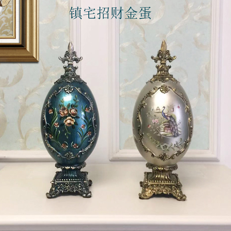 招财鹿镇宅金蛋欧式玄关电视柜酒柜装饰品创意摆件乔迁结婚礼品