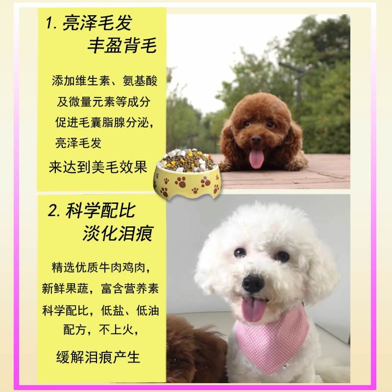 狗粮比熊博美白色泰迪小型犬通用型美毛去泪痕专用狗粮冻干营养粮
