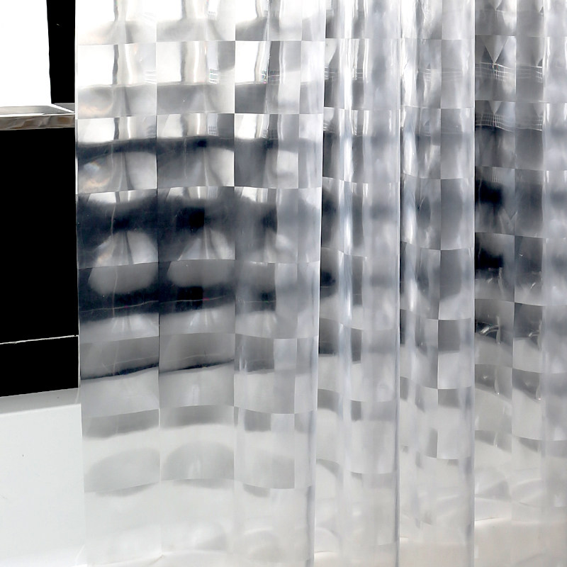 浴室EVA浴帘布 3D半透明加厚防水防霉卫生间隔断帘淋浴挂帘门帘子