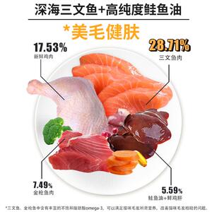 良猫食堂 冻干猫粮全价全阶段成猫幼猫无谷三文鱼营养猫主粮3斤装