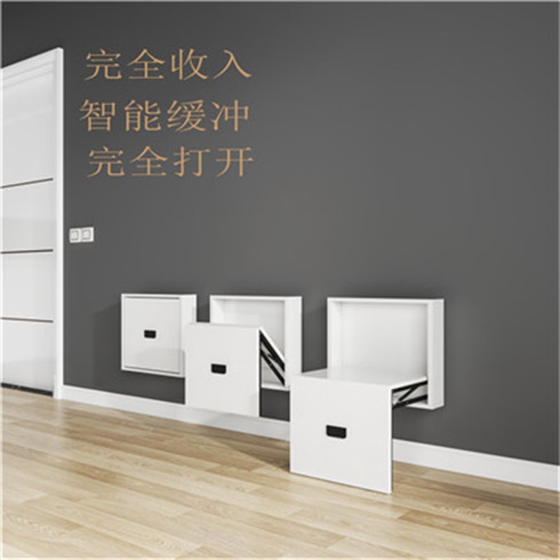 隐形折叠换鞋凳玄关壁挂墙式隐藏门口脚凳入户家用穿鞋凳自动缓冲