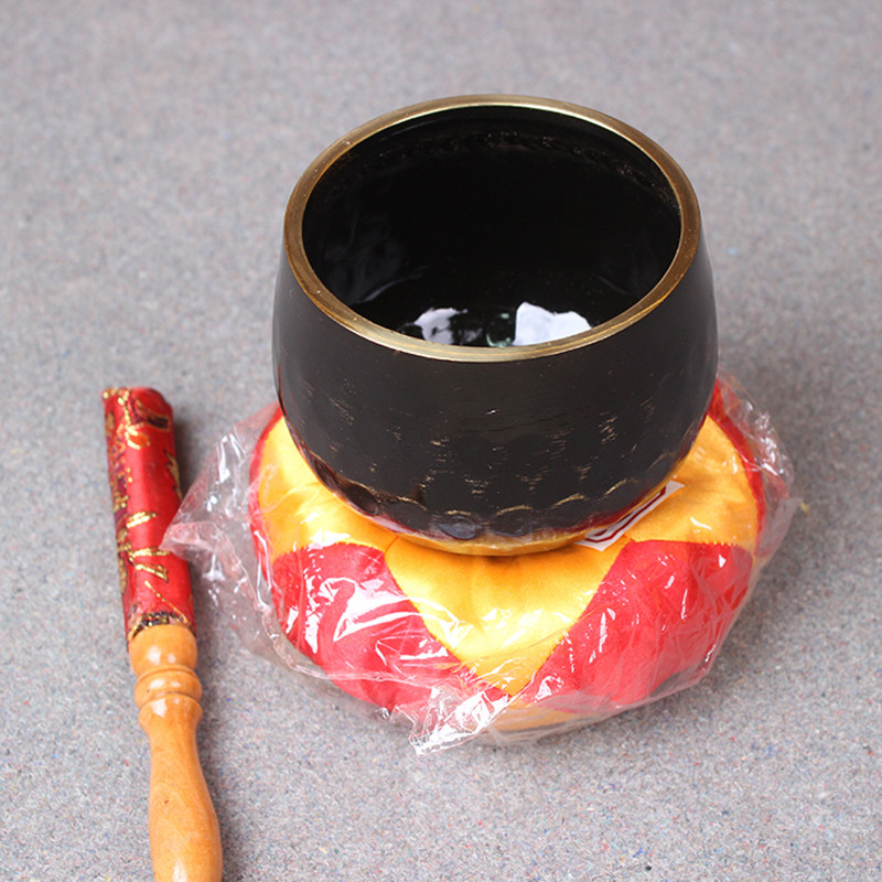 铜磬引磬钵盂法器佛音碗铜钵佛具大庆黑铜磬大号樟木木鱼寺院用品