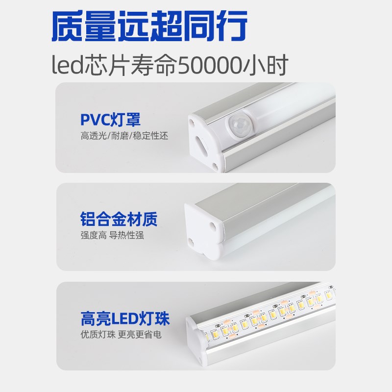 充电感应灯超长续航大容量玄关鞋柜进门人来即亮灯带自粘感应无线