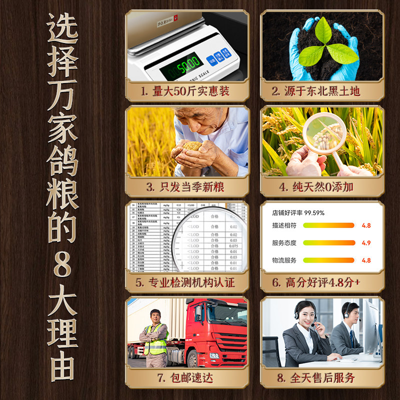 鸽子食粮万家清除AA鸟食信鸽幼鸽换羽专用无玉米营养饲料50斤包邮