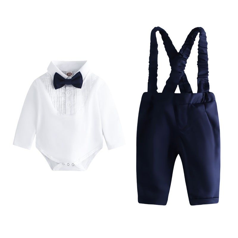婴儿周岁礼服男宝宝西装套装男童周岁生日礼服花童婴儿秋装英伦风